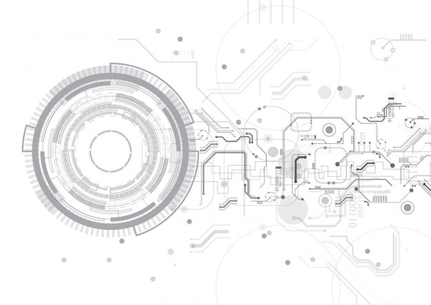 Grey Circle Technology Vector Background