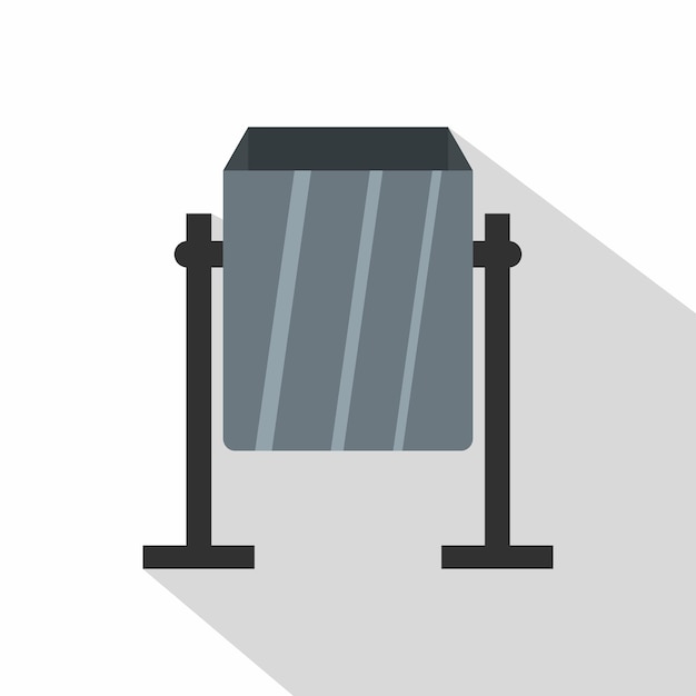 grey metal dust bin icon flat illustration of grey metal dust bin vector icon for web on white background