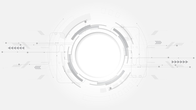 Grey white Abstract technology background Hi tech digital connect