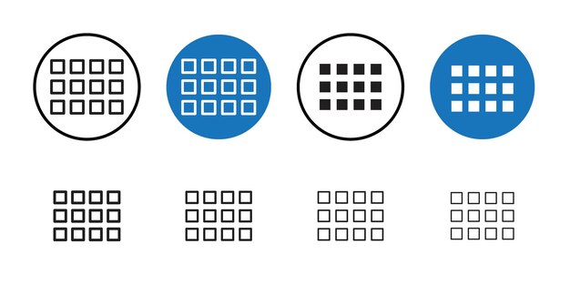 Grid view icon Thin line art collection