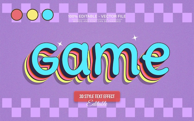 Groovy blue game old retro style text effect editable