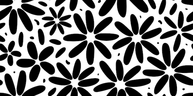 groovy floral seamless pattern spring flower background daisy print summer chamomile textile vector