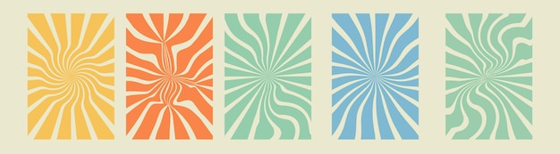 groovy hippie 70s backgrounds waves swirl daisy twisted and distorted vector texture