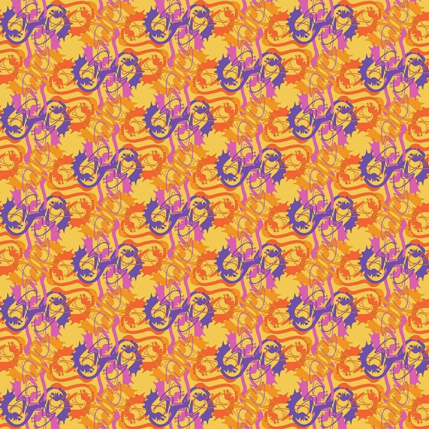 groovy seamless pattern design vector