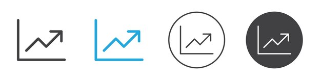 Growing graph icon Simple outline vector logo
