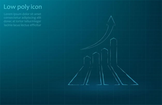 growth chart vector image composed of grid and dotsbusiness illustration graphics growth concept
