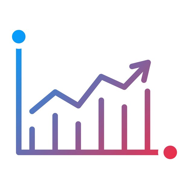 growth graph icon vector image can be used for achievements