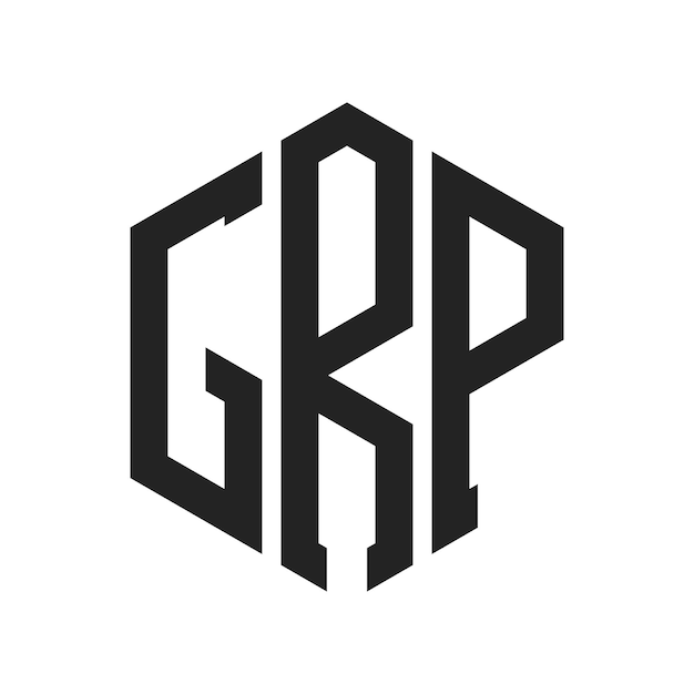 GRP Logo Design Initial Letter GRP Monogram Logo using Hexagon shape