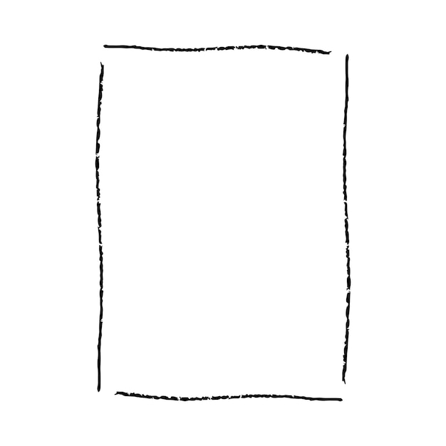 grunge frame border shape icon vertical rectangle decorative doodle element for design in vector illustration