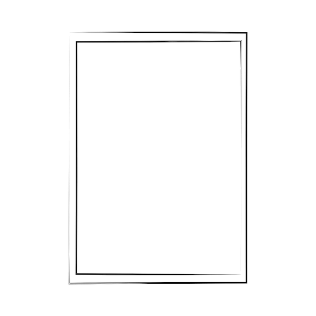 Grunge frame shape icon vertical rectangle decorative vintage border doodle element for simple banner design in vector illustration