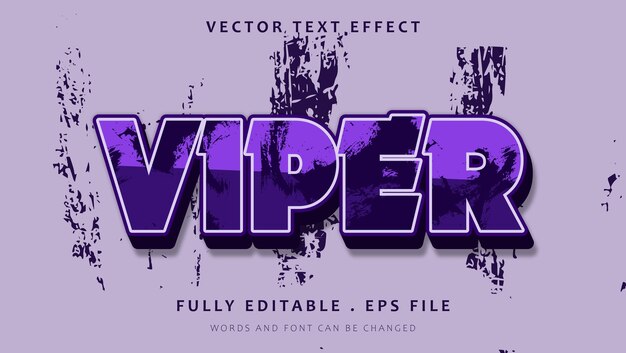 grunge purple viper editable text effect design
