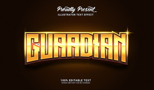 Guardian text style effect. Editable text effect