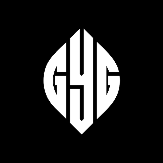 GYG circle letter logo design with circle and ellipse shape GYG ellipse letters with typographic style The three initials form a circle logo GYG Circle Emblem Abstract Monogram Letter Mark Vector