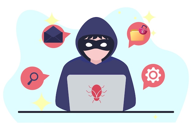 Hacker Concept Illustration Stylish and Beautiful