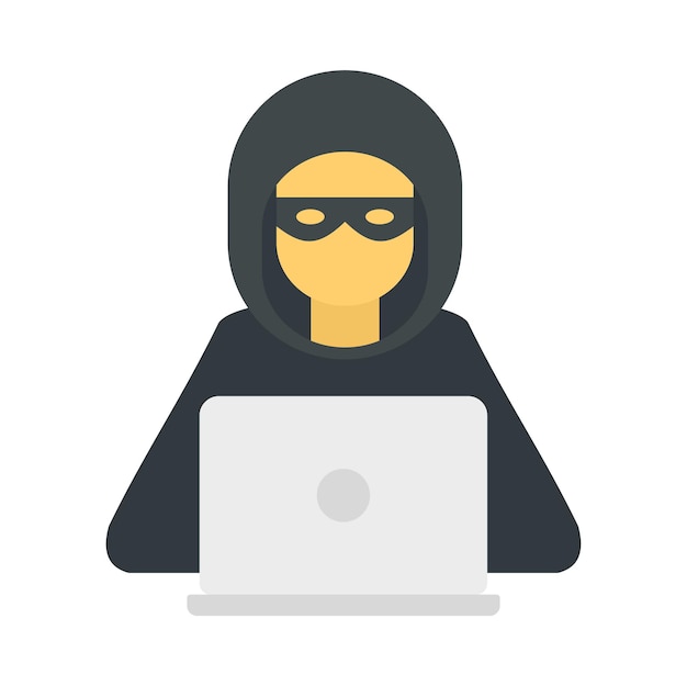 hacker man icon flat illustration of hacker man vector icon isolated on white background