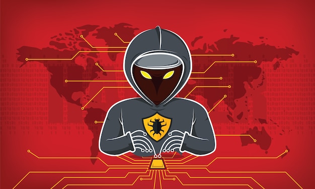 hacker of hooded man