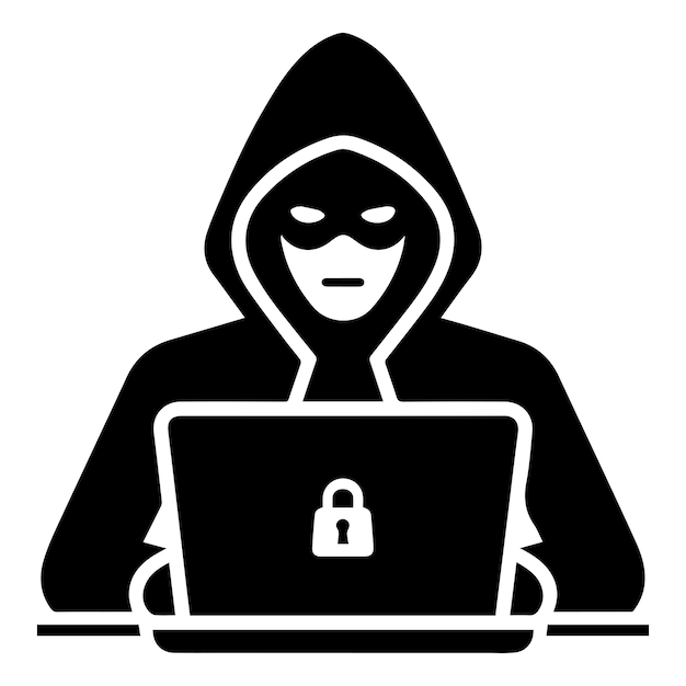 Hacker vector silhouette illustration