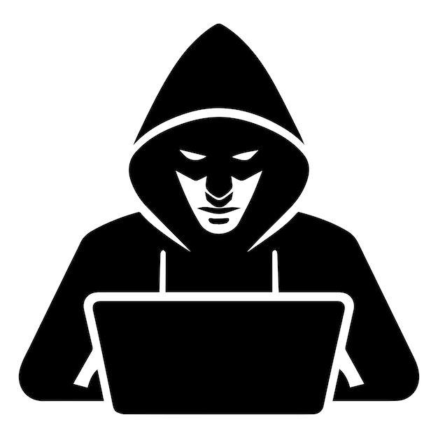 Hacker vector silhouette illustration