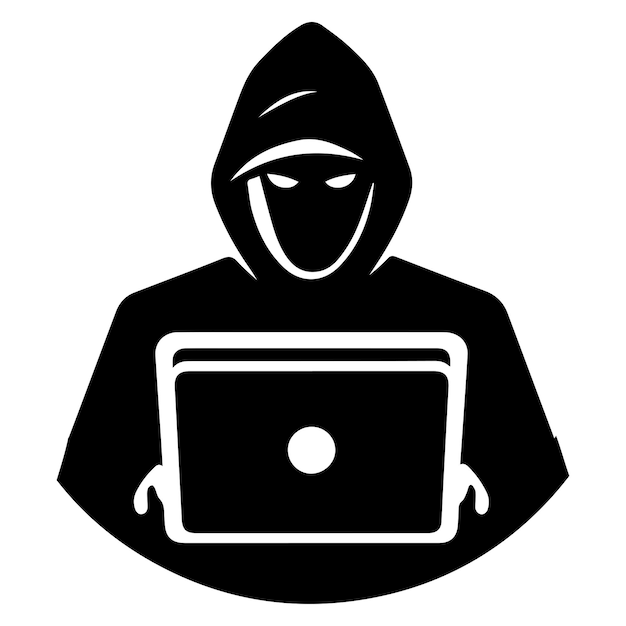 Hacker vector silhouette illustration