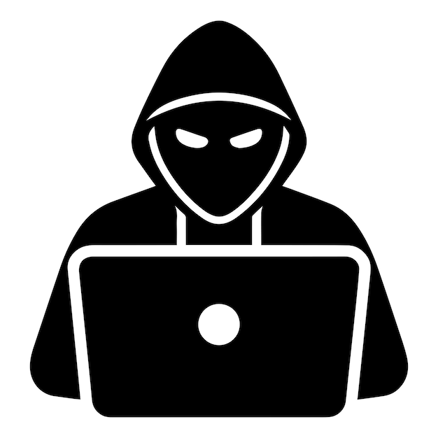 Hacker vector silhouette illustration