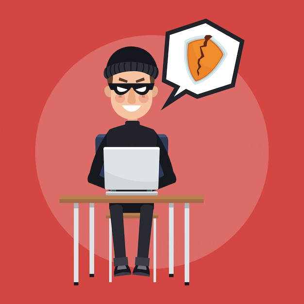 hacker working with laptop 