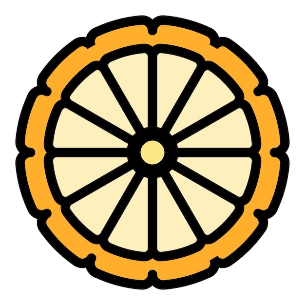 Half bergamot icon Outline half bergamot vector icon color flat isolated