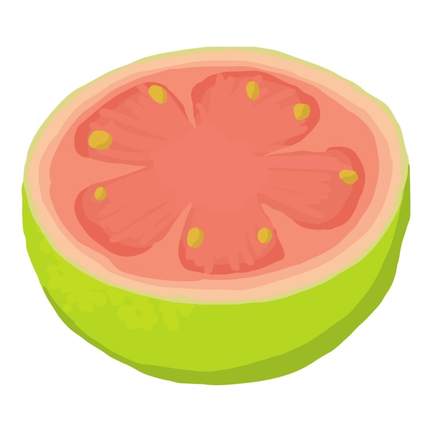 half guava icon isometric of half guava vector icon for web design isolated on white background