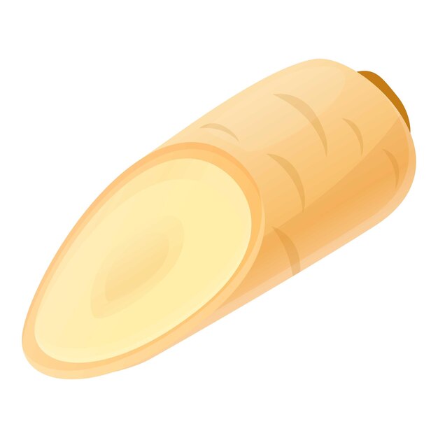 Half parsnip icon Cartoon of half parsnip vector icon for web design isolated on white background