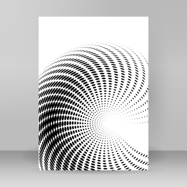 Halftone dot pattern circle swirl Design elements mockup poster01
