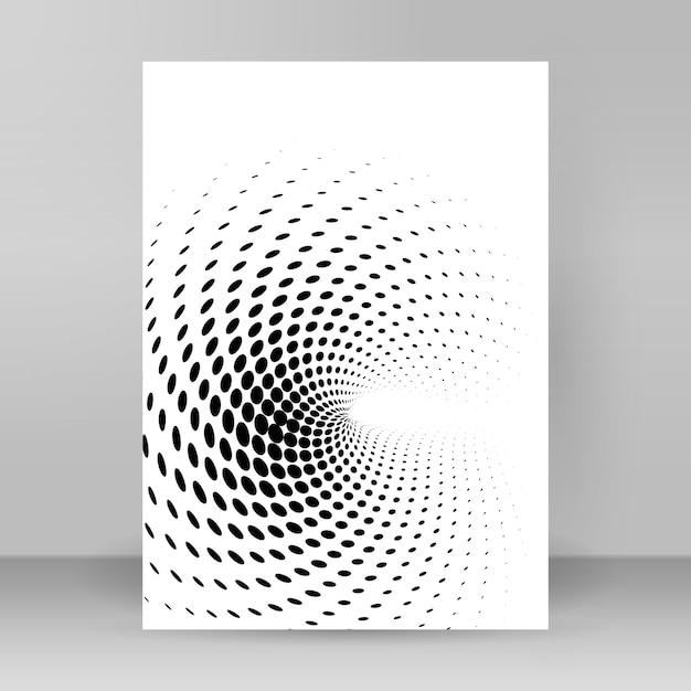Halftone dot pattern circle swirl Design elements mockup poster02