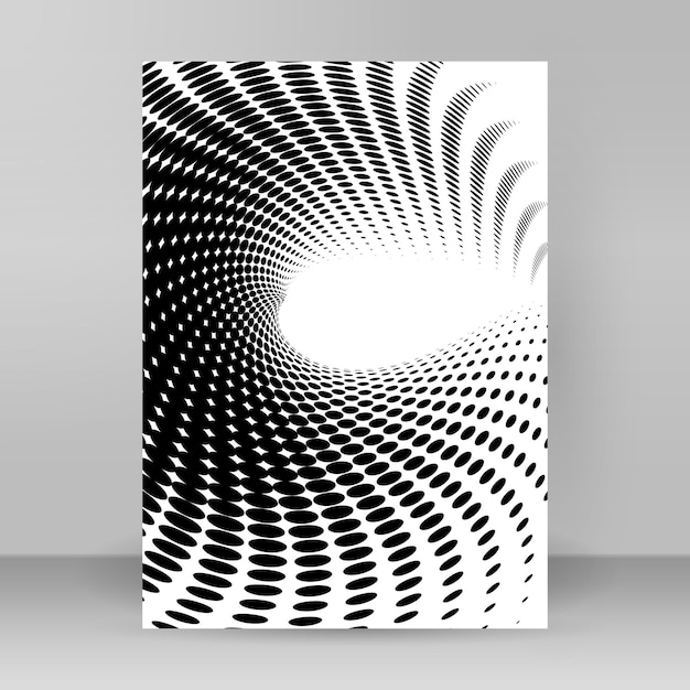 Halftone dot pattern circle swirl Design elements mockup poster07