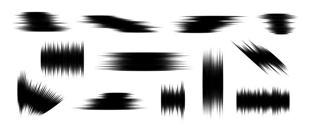 halftone glitch element set dotted textured random form collection black grunge abstract halftone