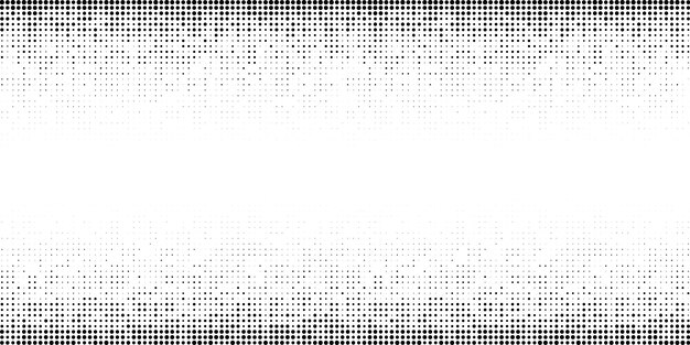 Halftone horizontal gradient pattern. Background using halftone random dots texture. Grunge backdrop. Technology design element. Vector Illustration