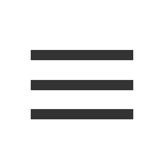 Hamburger menu bar flat icon for apps and websites vector