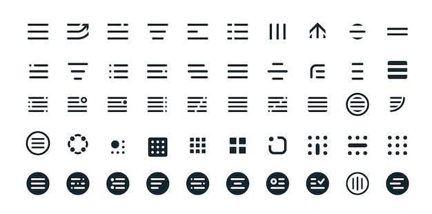 Hamburger menu icons web and mobile app elements