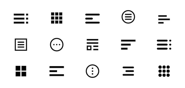 Hamburger web and mobile app menu icons vector buttons for website UI navigation Hamburger