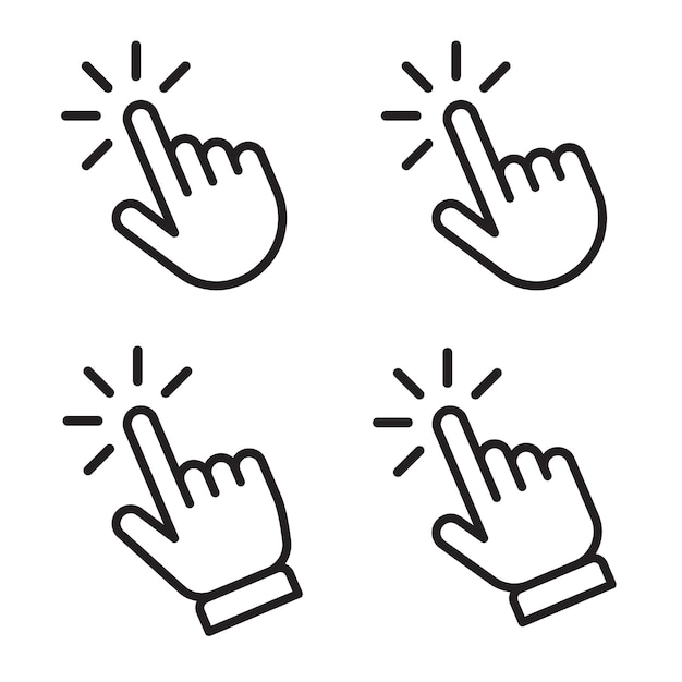 Hand click press here pointer