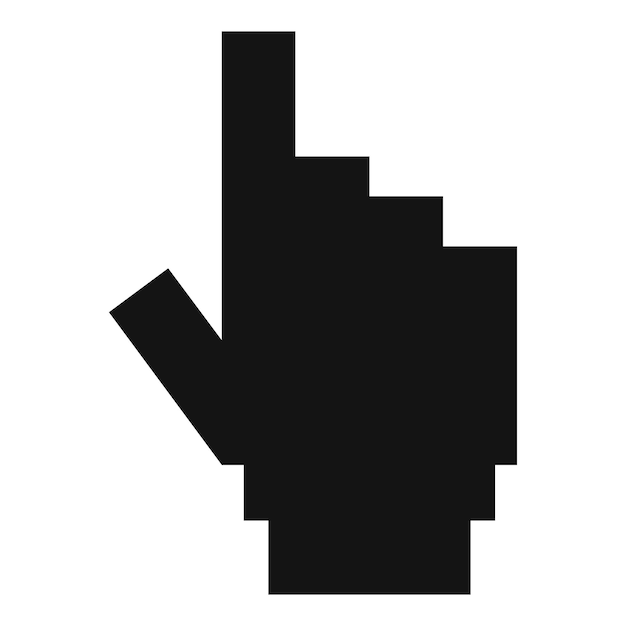 hand cursor pixel icon simple illustration of hand cursor pixel vector icon for web