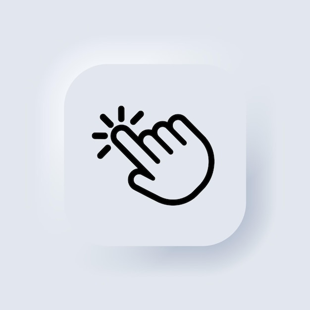 Hand cursor swipe left icon. Elements for mobile concepts and web apps. Neumorphic UI UX white user interface web button. Neumorphism. Vector EPS 10.