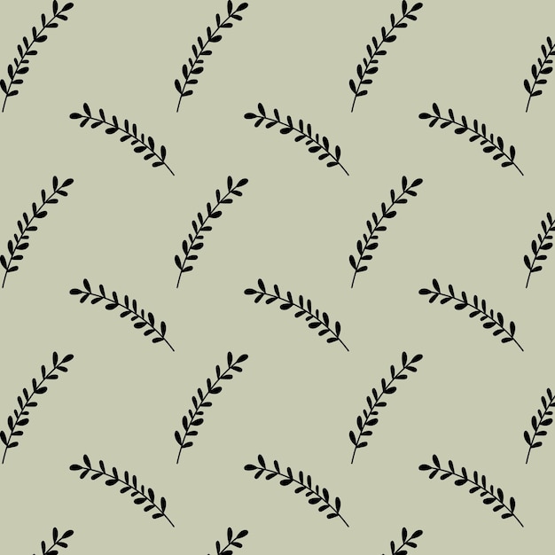 Hand drawing pattern cute plant leaves background