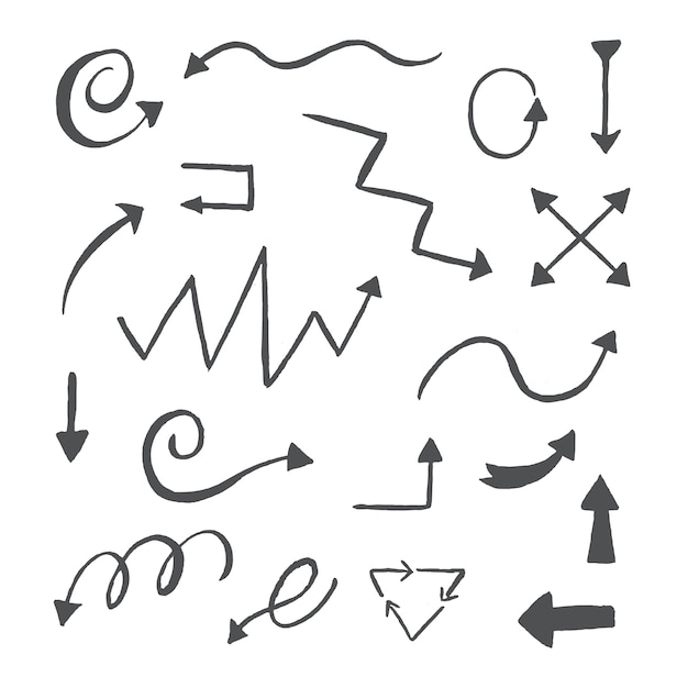 hand drawn arrow design set