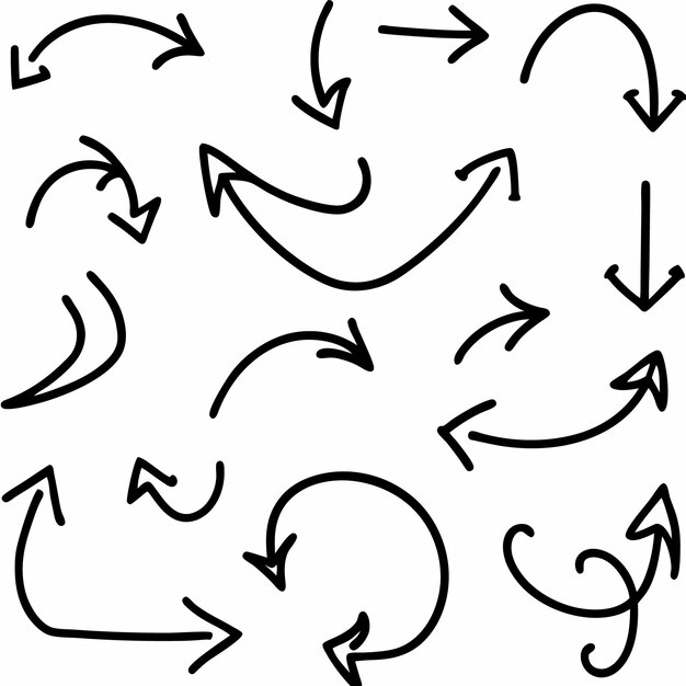 Hand drawn arrows pointing in different directions