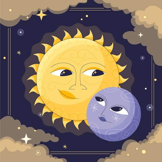 Hand drawn astronomy illustration