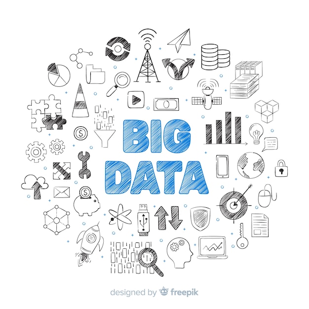 hand drawn big data background