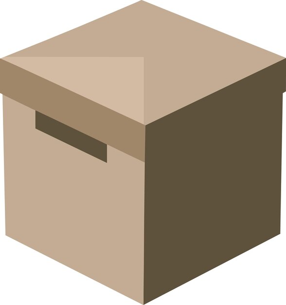 Hand drawn cardboard box vector illustration
