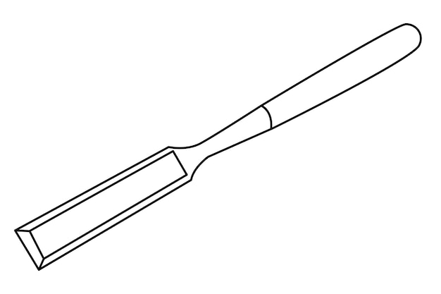 hand drawn doodle chisel vector illustration black outline