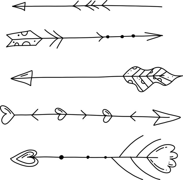 hand drawn doodle vector arrows