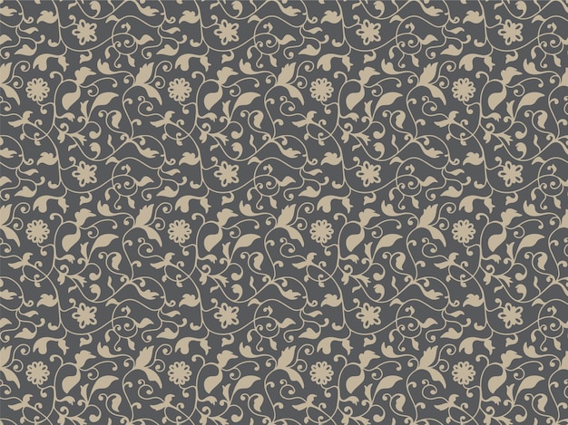 Hand drawn floral seamless pattern vintage style