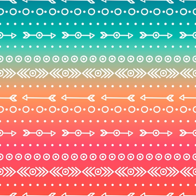 Hand drawn geometric ethnic tribal pattern. Doodles style. Boho stripes