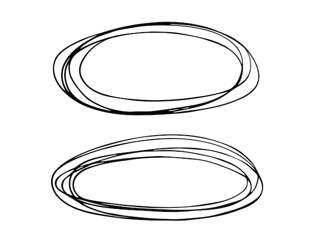 Hand drawn highlight oval illustration Marker frame clipart Ink scribble circle Single element